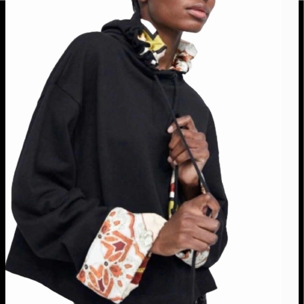 Zara Cropped Hoodie with kimono sleeves